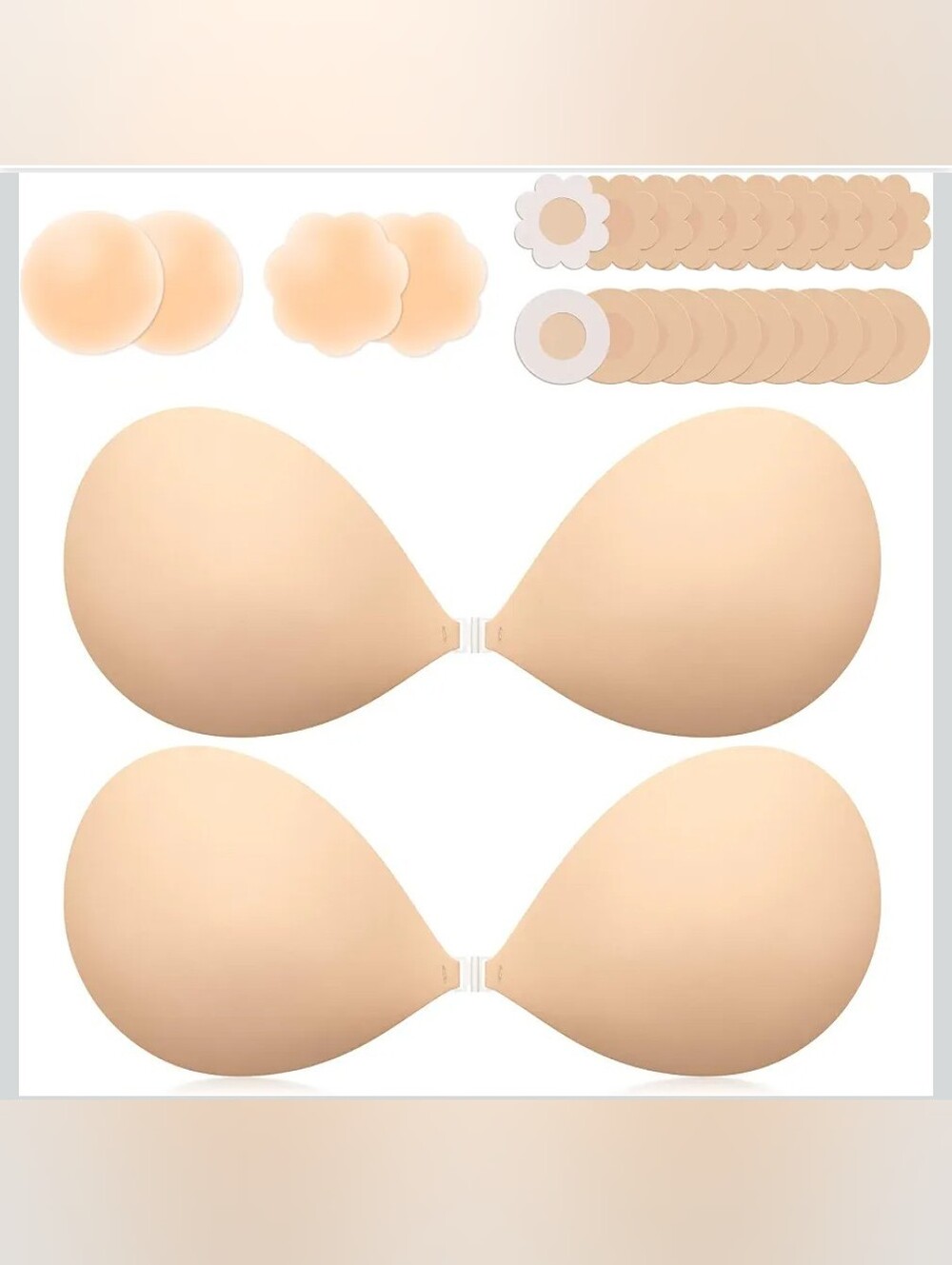 Seamless Nude Adhesive Strapless Bra - Invisible Support
